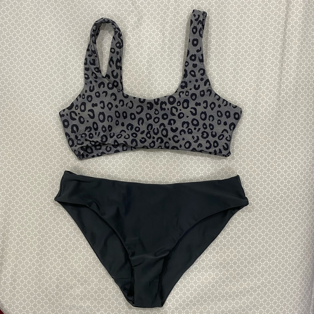 Gray Leopard Print Bikini- NWOT